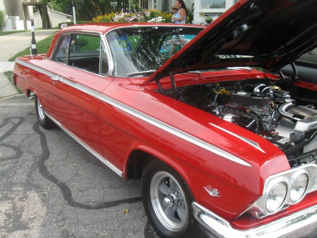 Factory color on this 1962 Chevy 409 was called Roman Red with paint code #923.