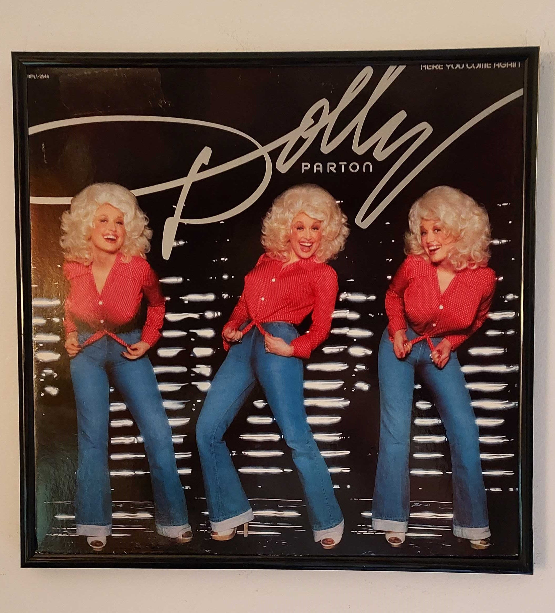 Dolly Parton Framed Album Cover Art Here You Come Again.