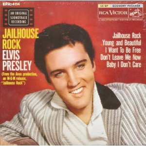 Elvis sings Jailhouse Rock from the 1957 movie of the same name.