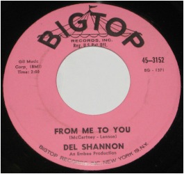 Del Shannon 45 record "From Me To You"