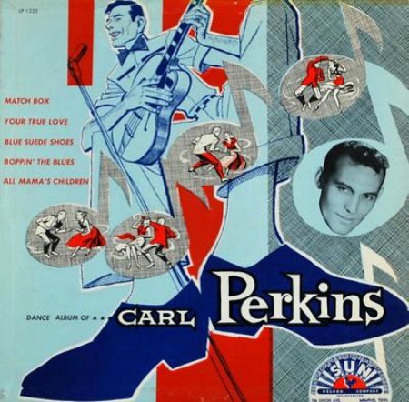 Carl Perkins's rockabilly guitar licks at vinyl record memories.