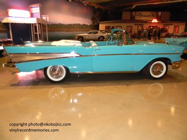 Visit the Toby Shine Okoboji Classic Cars museum, where cars like this classic 1957 Chevy are available for purchase.