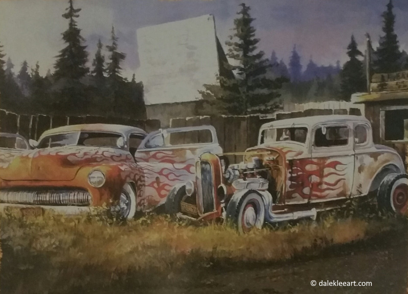 Dale Klee Automotive Art at vinyl record memories.